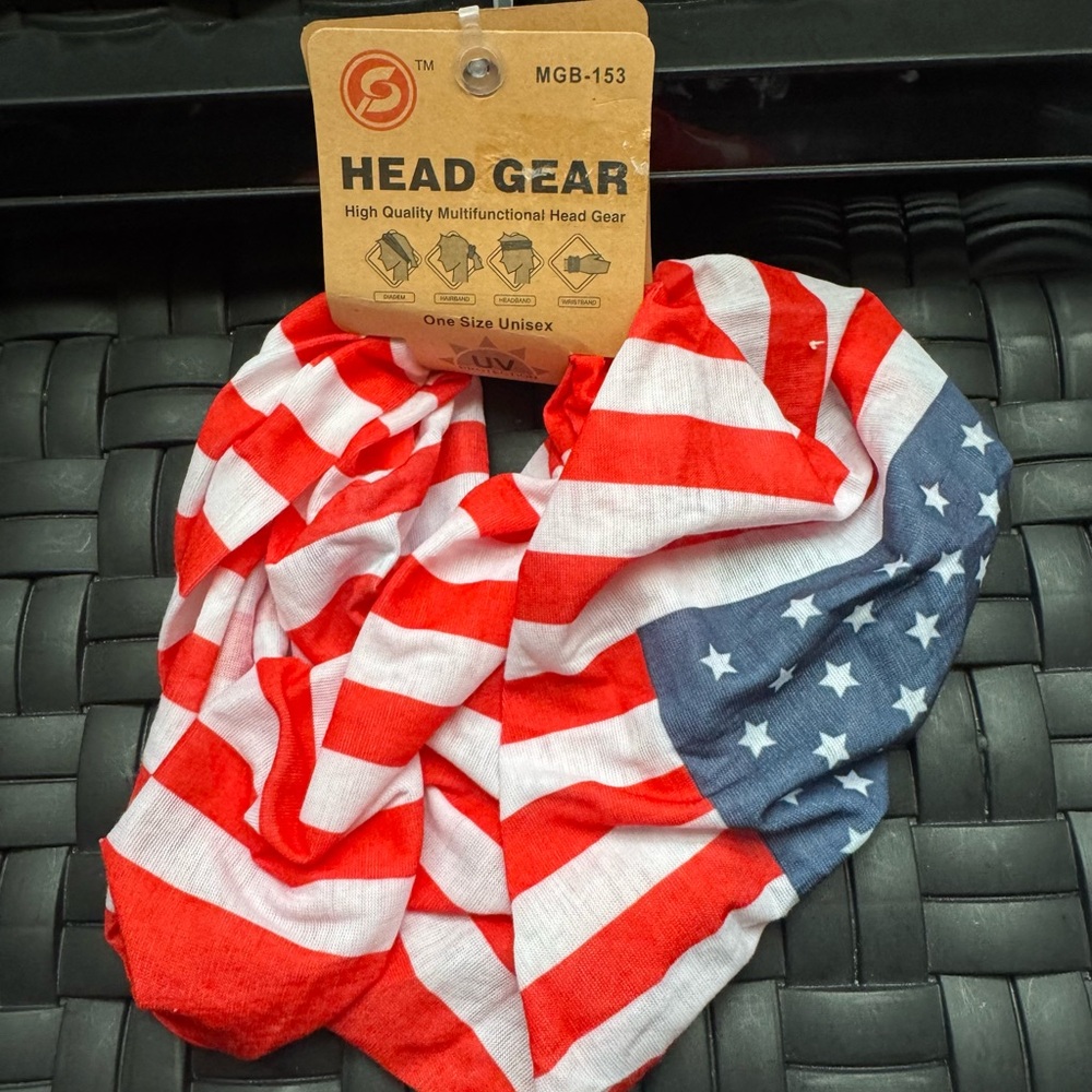 Red, White, and Blue Head Gear scarf headband wristband flag